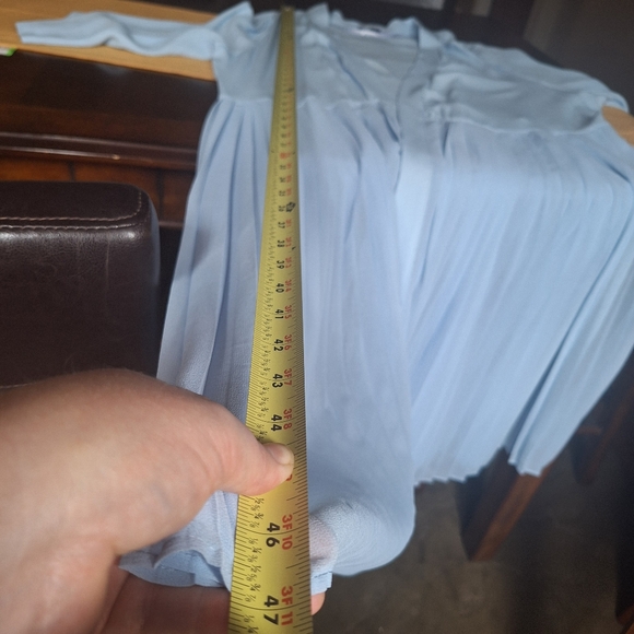 Powder Blue Bohemian Daydream Long Sheer Pleated Cardigan Kimono 18/20 - Picture 15 of 16